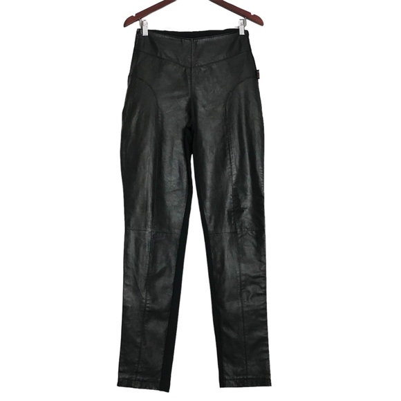 Arlen Ness Pants - Arlen Ness Black Leather Straight Leg Moto Pants Womens Size M Bikerwear Punk